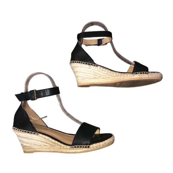 Talbots Espadrilles Womens 6.5 Used Black Leather - Picture 2 of 16